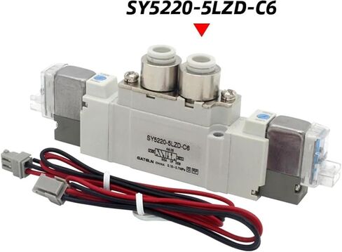 1 Pcs type 5-way 2 solenoid valve SY3220 SY5220 SY7220-4LZD/5LZD/6LZD normally closed internal automation valve(SY5220-4LZD-01) in Saudi Arabia