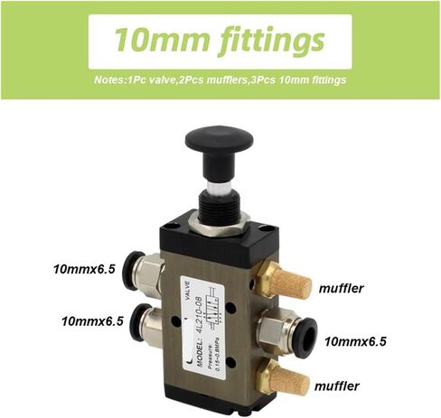 Push-pull valve 5-port 2-position 4L series 4L110-06 / 4L210-08 / 4L310-10 / 4L410-15 pneumatic control valve(Without fittings,4L410-15) in Saudi Arabia