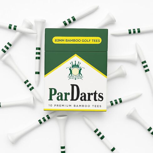 Par Darts Premium Bamboo Golf Tees ، حزمة من 10 | 83 ملم (3.25 ") عبوة على غرار السجائر-متينة وصديقة للبيئة | هدية لا تنسى لاعبي الغولف والتعبئة الشهيرة in Saudi Arabia
