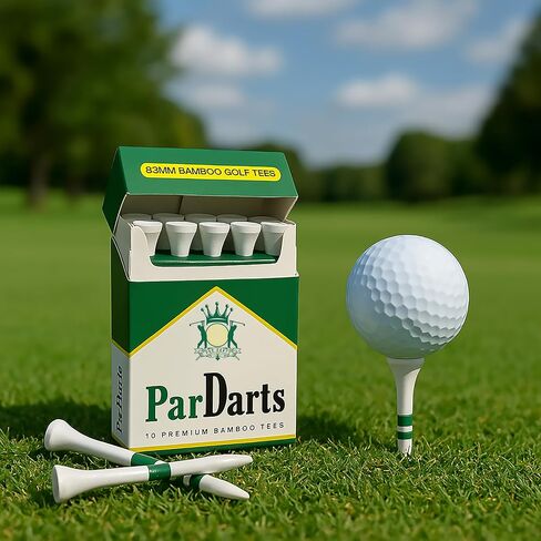 Par Darts Premium Bamboo Golf Tees ، حزمة من 10 | 83 ملم (3.25 ") عبوة على غرار السجائر-متينة وصديقة للبيئة | هدية لا تنسى لاعبي الغولف والتعبئة الشهيرة in Saudi Arabia