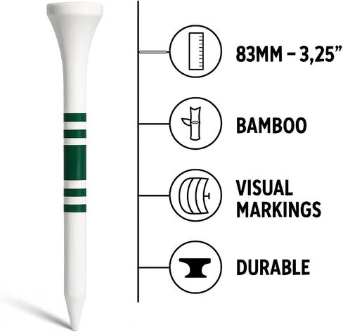 Par Darts Premium Bamboo Golf Tees ، حزمة من 10 | 83 ملم (3.25 ") عبوة على غرار السجائر-متينة وصديقة للبيئة | هدية لا تنسى لاعبي الغولف والتعبئة الشهيرة in Saudi Arabia