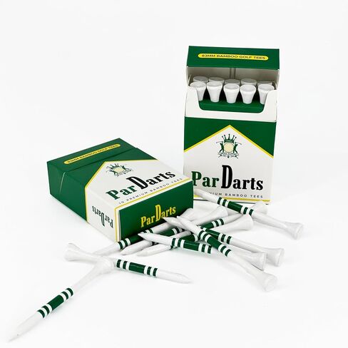 Par Darts Premium Bamboo Golf Tees ، حزمة من 10 | 83 ملم (3.25 ") عبوة على غرار السجائر-متينة وصديقة للبيئة | هدية لا تنسى لاعبي الغولف والتعبئة الشهيرة in Saudi Arabia