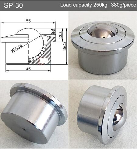 SP-30/40/45 Universal Ball Bearingcasters Wheel مع حافة الحافة Systefurniture Wheel 1PCs (SP-30) in Kuwait