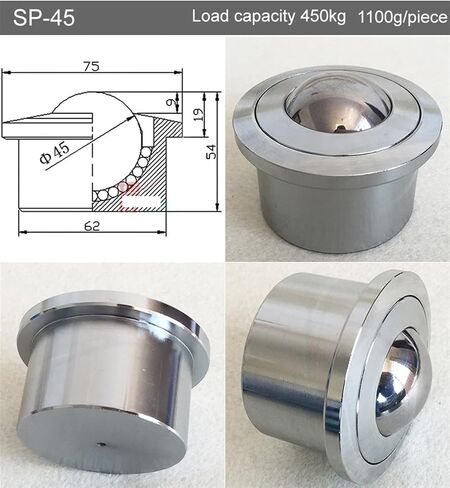 SP-30/40/45 Universal Ball Bearingcasters Wheel مع حافة الحافة Systefurniture Wheel 1PCs (SP-30) in Kuwait