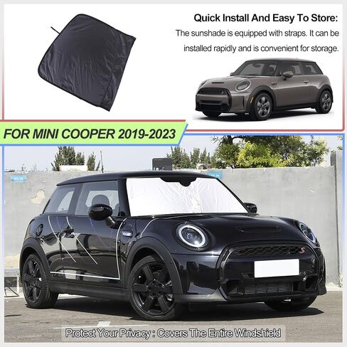 الزجاج الأمامي Sunshade for Mini Cooper 2015-2024 Hardtop 4 Door Front Window Sun Shown قابلة للطي عاكس شمس Bosit in Kuwait
