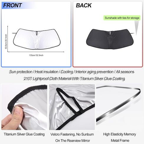 الزجاج الأمامي Sunshade for Mini Cooper 2015-2024 Hardtop 4 Door Front Window Sun Shown قابلة للطي عاكس شمس Bosit in Kuwait