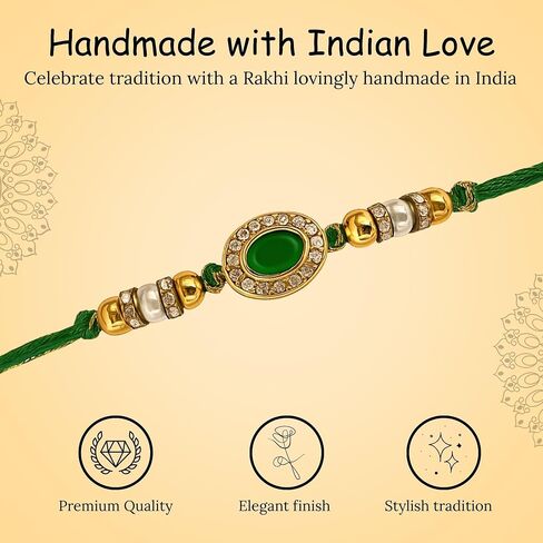 Handmade Rakhi for Brother – Traditional Indian Rakhi for Brother with Elegant Design – Unique Gift for Rakshabandhan Festival – Celebrate Bond of Love with Best Rakhi in Saudi Arabia