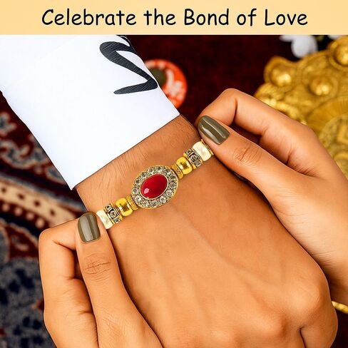 Handmade Rakhi for Brother – Traditional Indian Rakhi for Brother with Elegant Design – Unique Gift for Rakshabandhan Festival – Celebrate Bond of Love with Best Rakhi in Saudi Arabia