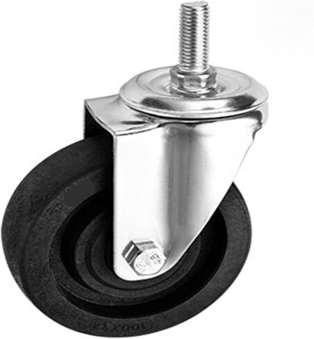 1 Piece 3""/4""/5"" Medium Black high Temperature Resistant 220°C casters Oven Swivel Wheel with Brake Wheel Nylon(M12x30 Brake,4 inch) in Saudi Arabia