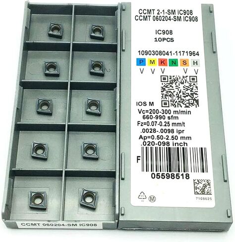 أداة Carbide أداة Carbide Blade CCMT060204 SM IC907 أداة الدوران الداخلي CCMT 060204 أداة مخرطة CNC أداة تحول (الزاوية: CCMT060204 SM IC907 ، عرض إدراج (MM): 100pcs (10box)) in Saudi Arabia