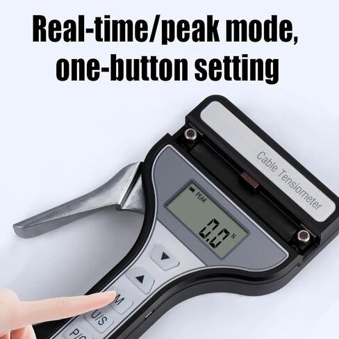 Wire Rope Tension Meter, Handheld LCD Wire Rope Cable Tensiometer, 3 Data Modes/4-Engineering Units/Tension Range: 50-500(N)/150-1500(N)/250-2500(N) Optional, for Measurement in Kuwait