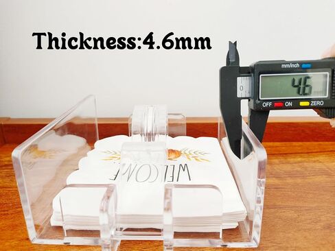 Acrylic Cocktail Napkin Holder for table, Clear Beverage Napkin Holder with weighted arm,Ideal for kitchen, restaurants, parties, hotels, cafes, and bars,Indoor and Outdoor,Clear（5x5） in Saudi Arabia