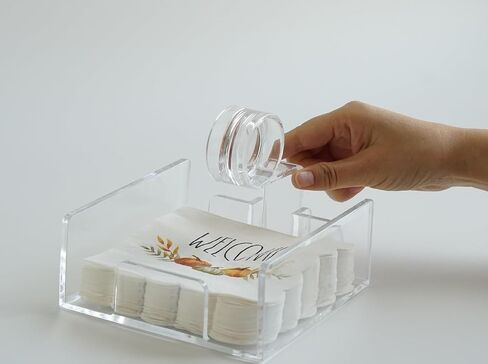 Acrylic Cocktail Napkin Holder for table, Clear Beverage Napkin Holder with weighted arm,Ideal for kitchen, restaurants, parties, hotels, cafes, and bars,Indoor and Outdoor,Clear（5x5） in Saudi Arabia