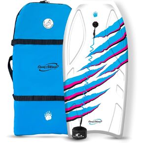 Own the Wave Pro Claw Strike 38" Body Board for All Wave Conditions – Lightweight BodyBoards for Beach with Leash EPS Core HDPE Slick Bottom IXPE Deck Comes with Carry Bag Made from Recycled Plastics in Kuwait