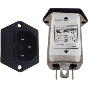 CW2A 3 6 10A Socket Interference Power Filter Single Phase 220V AC(CW2A-3A-T) in Saudi Arabia