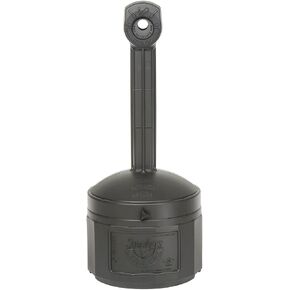 Justrite Cease-Fire Cigarette Butt Receptacle - 16-1/2" Dia.X38-1/2"H - 4-Gallon Capacity - Black in Saudi Arabia
