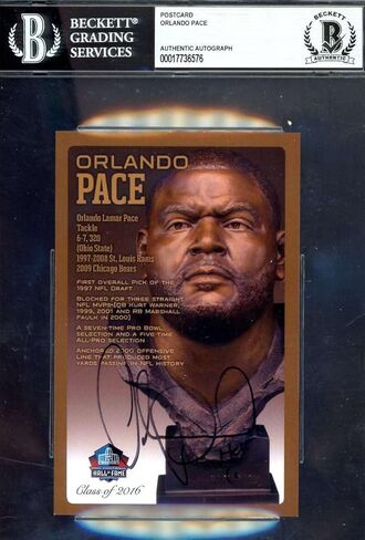 توقيع Orlando Pace Beckett BAS قاعة مشاهير تمثال نصفي /150 توقيع in Kuwait