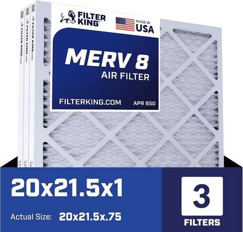 Filter King 17.5x17.5x1 Air Filter | 3-PACK | MERV 8 HVAC Pleated A/C Furnace Filters | MADE IN USA | Actual Size: 17.5 x 17.5 x .75" in Saudi Arabia
