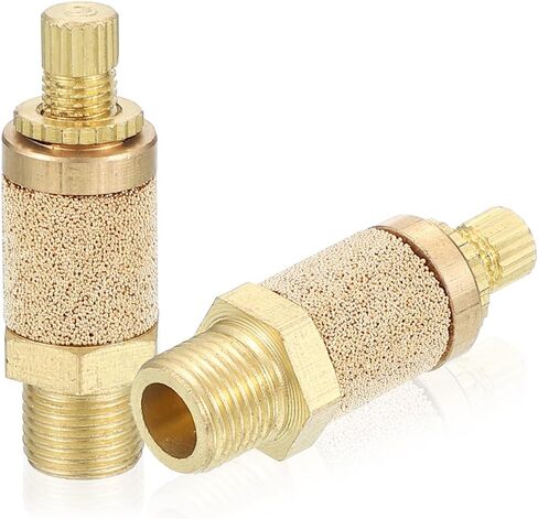 PATIKIL Air Pneumatic Mufflers, 10 Pack Top Adjustable Air Flow Speed Controller G1/8 Male Thread Sintered Bronze Exhaust Muffler for Compressor Cylinders Valves in Saudi Arabia