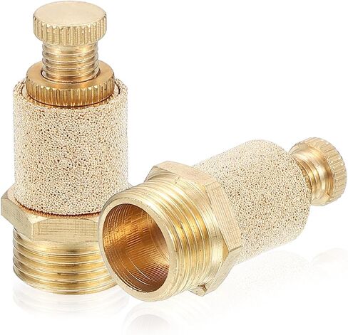 PATIKIL Air Pneumatic Mufflers, 10 Pack Top Adjustable Air Flow Speed Controller G1/8 Male Thread Sintered Bronze Exhaust Muffler for Compressor Cylinders Valves in Kuwait