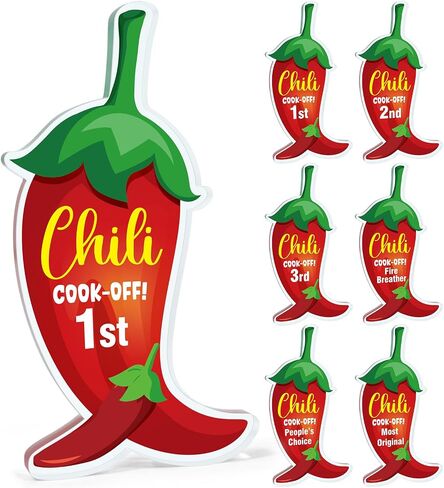Cinrobiye 6 PCS Chili Cook Off Chili Champ Trophy 1st 3rd Place ، Fire Reather ، Choice's Choice ، معظم جوائز مسابقة Cookoff الأصلية ، الفلفل in Saudi Arabia
