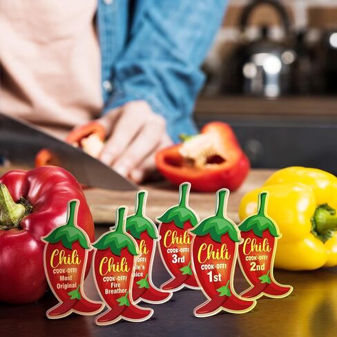 Cinrobiye 6 PCS Chili Cook Off Chili Champ Trophy 1st 3rd Place ، Fire Reather ، Choice's Choice ، معظم جوائز مسابقة Cookoff الأصلية ، الفلفل in Saudi Arabia