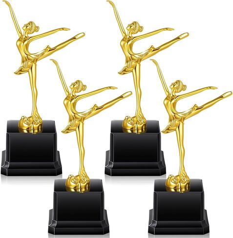 Quelay 4 PCS 7.9 بوصة رقص الباليه تروفي جوائز Gold Plastic Trophies بشكل كبير للتعرف على الموظفين ، والجوائز المدرسية ، والهدايا التحفيزية ، والاحتفال بالإنجازات المتميزة والمسابقات in Saudi Arabia