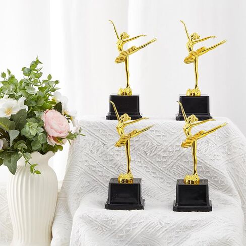 Quelay 4 PCS 7.9 بوصة رقص الباليه تروفي جوائز Gold Plastic Trophies بشكل كبير للتعرف على الموظفين ، والجوائز المدرسية ، والهدايا التحفيزية ، والاحتفال بالإنجازات المتميزة والمسابقات in Saudi Arabia