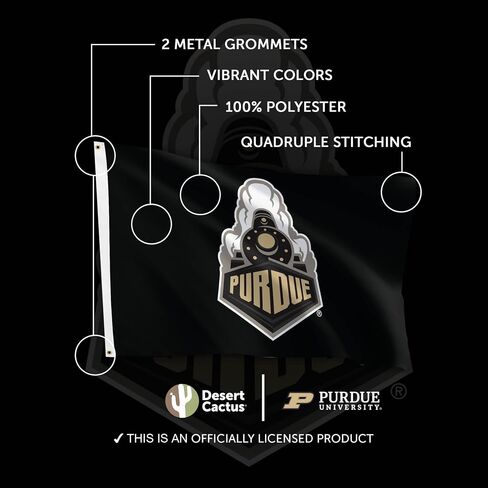 Desert Cactus Purdue University PU Flag - 3 × 5 أقدام لافتة Boilermakers ، نسيج متين داخلي/خارجي ، تصميم البوليستر 100 ٪ (النمط 2) in Saudi Arabia
