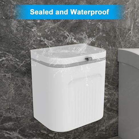 Naisu 3 Pack 1.12 جالون سلة المطبخ القمامة للعديد من العداد أو أسفل الحوض ، عصا على الحائط ， علبة سلة المهملات الصغيرة مع غطاء للخزانة/الحمام/غرفة النوم/المكتب (أبيض) in Kuwait