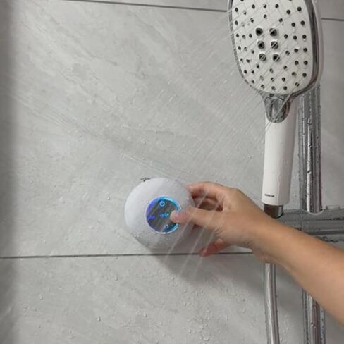 Bluetooth Shower Speaker with LED, Portable Wireless Mini Speaker (Black) in Saudi Arabia