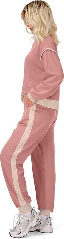 SHESHOW Women's 2 Piece Outfits Fall Colorblock Long Sleeve Tops and Jogger Sweatpants Lounge Sets with Pockets in Kuwait