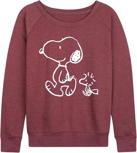 HYBRID APPAREL - Peanuts - I'll Follow You - Snoopy & Woodstock - Women's Lightweight French Terry Pullover in Saudi Arabia