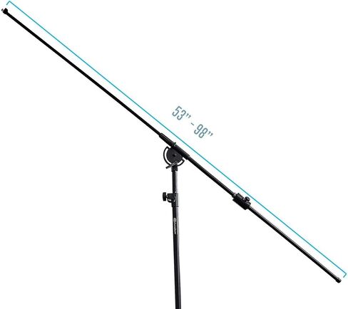 AxcessAbles AXCMB-T Heavy Duty Microphone Boom Stand with Weighted Tripod Base | 80.5-inch Height Overhead Mic Stand | 65.5-Inch Boom Arm Stand | Shotgun Video Mic Stand | All Metal Construction in Saudi Arabia