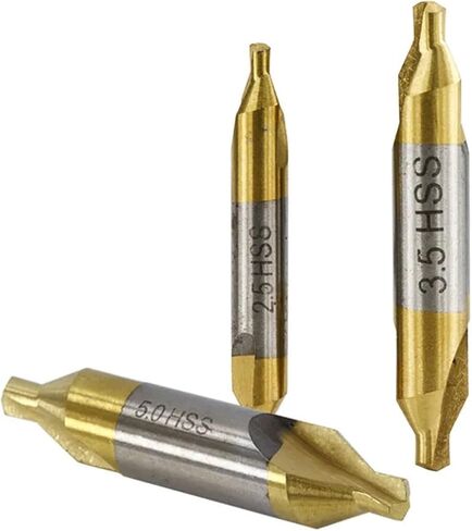Center Drill Bits Set 60-Degree Angle Center Drill Bits Kit Countersink Tools 1/1.5/2/2.5/3.5/5 6Pcs(Yellow) in Saudi Arabia