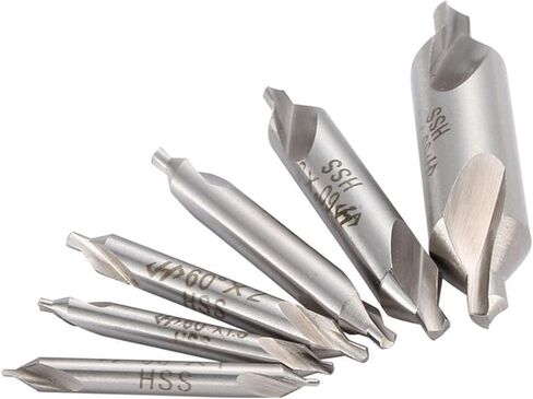 Center Drill Bits Set 60-Degree Angle Center Drill Bits Kit Countersink Tools 1/1.5/2/2.5/3.5/5 6Pcs(Yellow) in Saudi Arabia