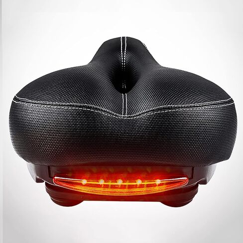 Oversized Comfort Bike Seat,Universal Replacement Bicycle Saddle with taillight, High Density Memory Foam Soft Large Padded Shock Absorbing Waterproof Breathable for MTB, Road Bike,Folding Bike in Saudi Arabia