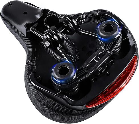 Oversized Comfort Bike Seat,Universal Replacement Bicycle Saddle with taillight, High Density Memory Foam Soft Large Padded Shock Absorbing Waterproof Breathable for MTB, Road Bike,Folding Bike in Saudi Arabia