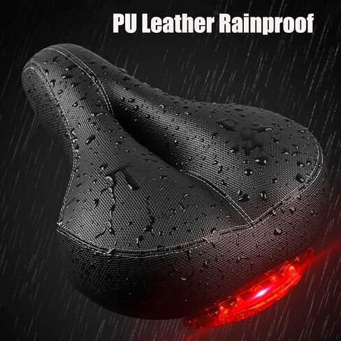 Oversized Comfort Bike Seat,Universal Replacement Bicycle Saddle with taillight, High Density Memory Foam Soft Large Padded Shock Absorbing Waterproof Breathable for MTB, Road Bike,Folding Bike in Saudi Arabia