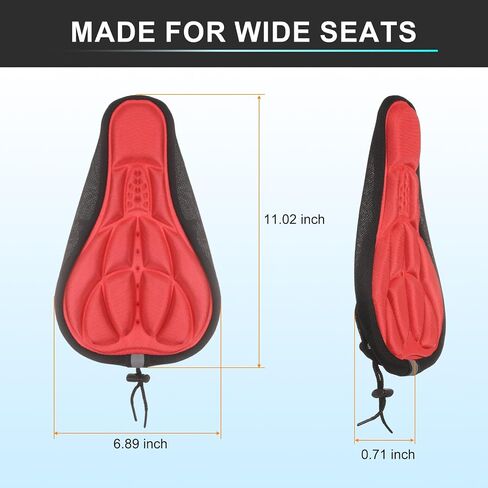 HARFINGTON Bike Seat Cover Bicycle Saddle Cushion with Drawstring Large Comfortable Gel Padded Oversized Paddle for Men Women in Saudi Arabia