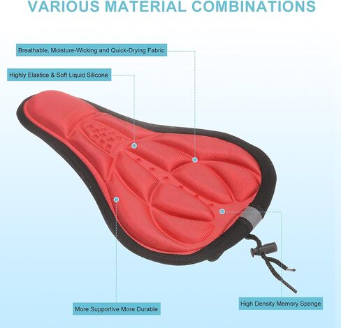 HARFINGTON Bike Seat Cover Bicycle Saddle Cushion with Drawstring Large Comfortable Gel Padded Oversized Paddle for Men Women in Saudi Arabia