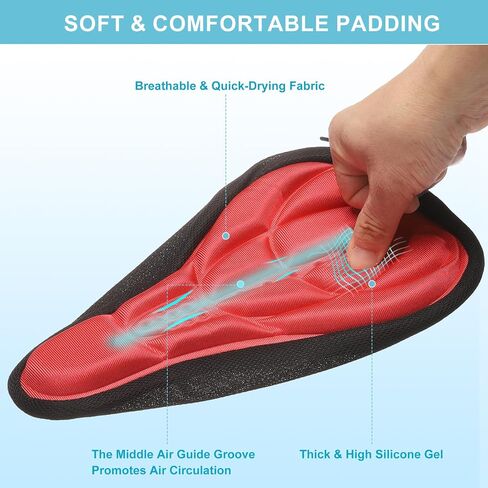 HARFINGTON Bike Seat Cover Bicycle Saddle Cushion with Drawstring Large Comfortable Gel Padded Oversized Paddle for Men Women in Saudi Arabia