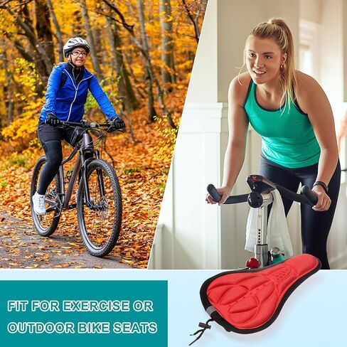HARFINGTON Bike Seat Cover Bicycle Saddle Cushion with Drawstring Large Comfortable Gel Padded Oversized Paddle for Men Women in Saudi Arabia