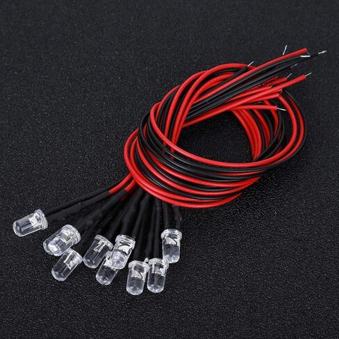 Pre Wired Light Emitting Diode, Light Emitting Diodes 12V PreWired LightEmitting Diode Warm White with 5mm Round Head Highlight Light, Led Lamps in Saudi Arabia
