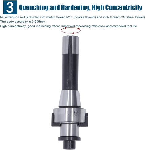 R8 Shank Shell Mill Arbor Adapter Adapter Adapter Molybdenum Steel Hardness R8 Mill Adapter حامل لورشة الطحن in Saudi Arabia