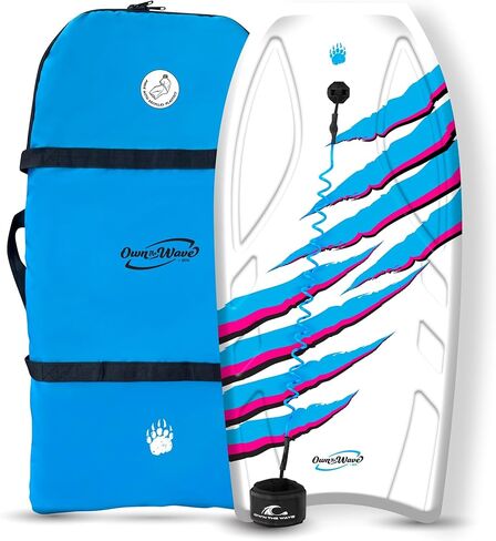 Own the Wave Pro Claw Strike 38" Body Board for All Wave Conditions – Lightweight BodyBoards for Beach with Leash EPS Core HDPE Slick Bottom IXPE Deck Comes with Carry Bag Made from Recycled Plastics in Kuwait