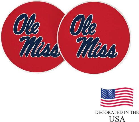 إكسسوارات سيارات Missispi University University في Mississippi Ole Miss Rebels Custer Custer Coasters المرخصة من 2 (تصميم A) in Saudi Arabia