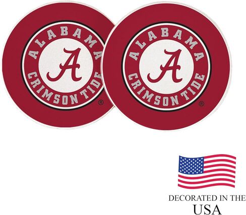 Desert Cactus The University of Alabama Car Accessories UA Crimson Tide Absorbent Sandstone Cup Coasters Licensed Product Set of 2 (Design A) in Saudi Arabia