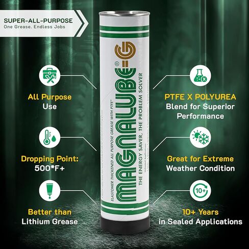 Magnalube-G General All Purpose Grease - Waterproof, Corrosion Resistant PTFE Lubricant for Bearings, Joints and Axles to Fishing Rods - 5cc Multi-Purpose Grease Pillow - 10 Pack in Kuwait