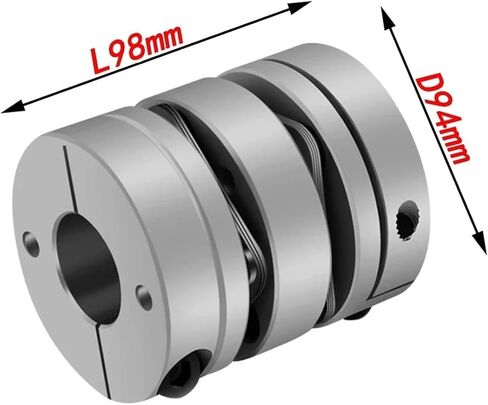 D94L98 Aluminum Alloy Double Diaphragm Coupling Elastic Connector D94mm L98mm Ball Screw Step servo Motor Encoder Computer 1Pcs(22X35) in Saudi Arabia
